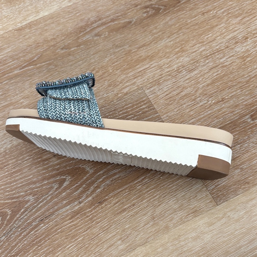 Sam Edelman Textured Blue Slide Sandals - Picture 4 of 6